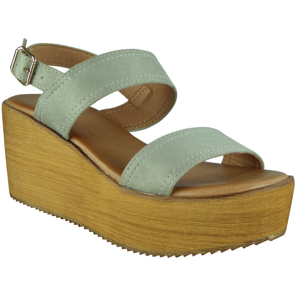 Makayla Grey Sling Back Buckle Sandals