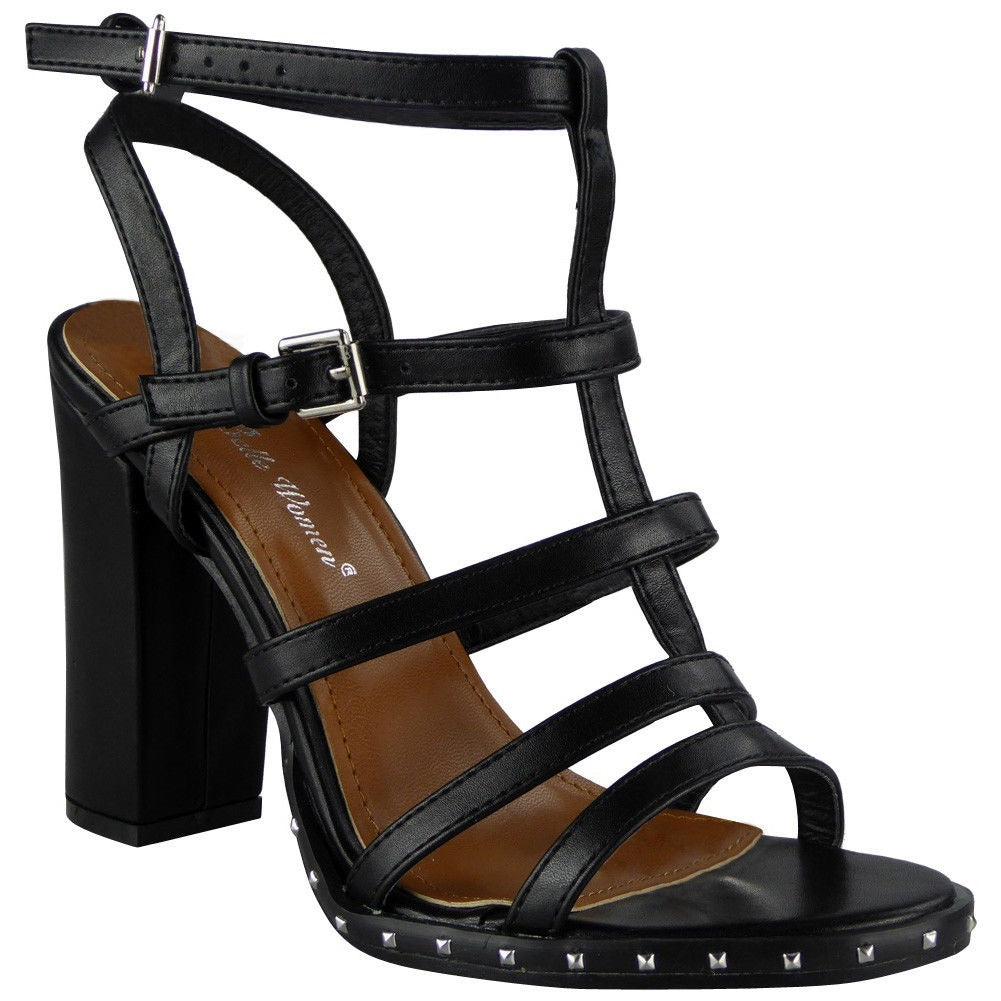 Vanessa Black Strappy Heel  Sandals