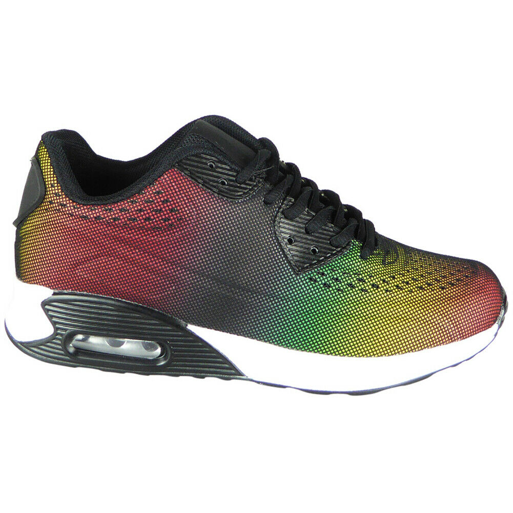 Annika Black Multi Lace Up Sports Trainers