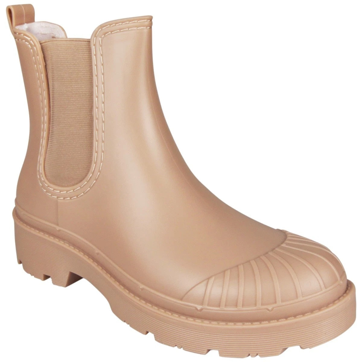 LYDIA Beige Chelsea Snow Rain Comfy Grip Waterproof Walking Boots