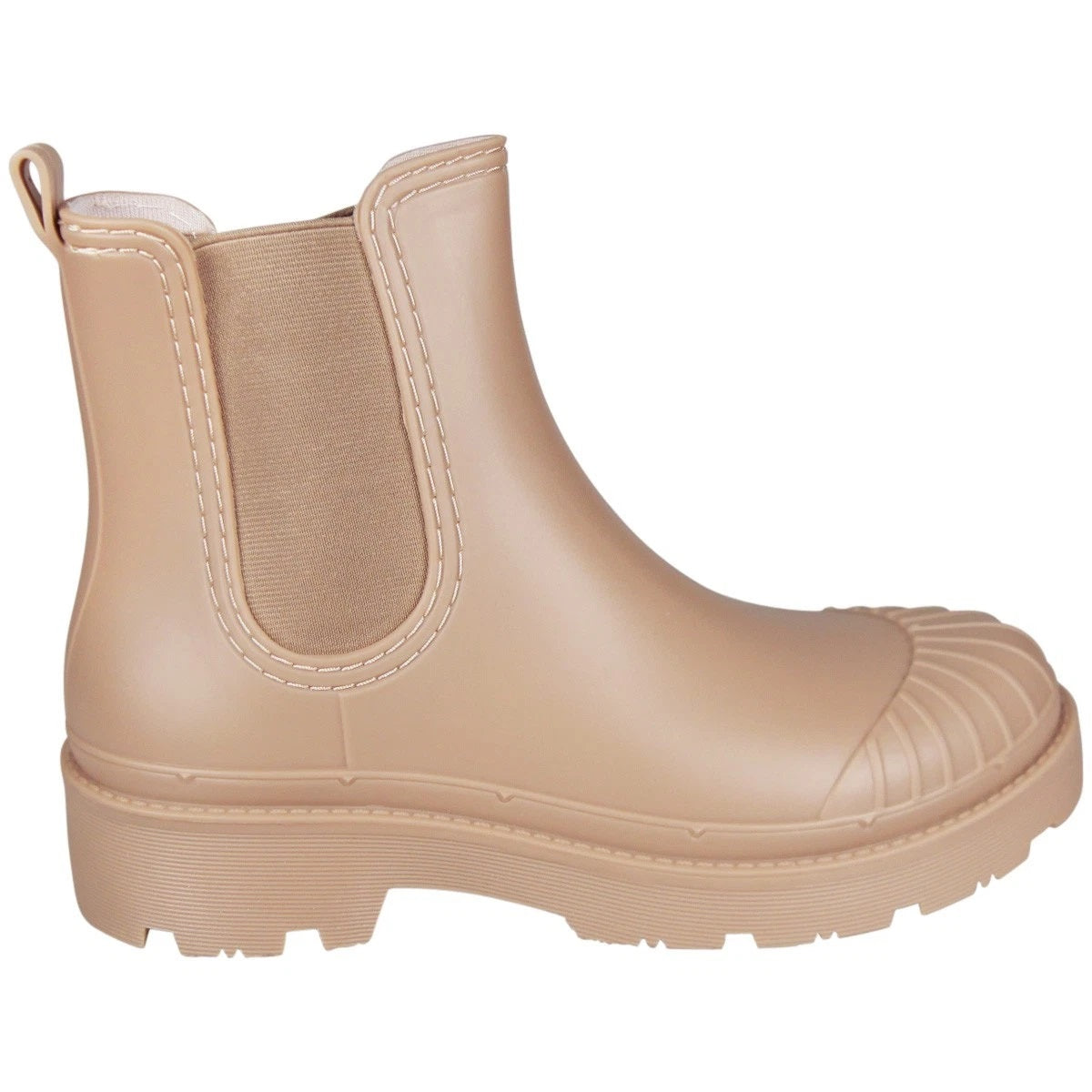 LYDIA Beige Chelsea Snow Rain Comfy Grip Waterproof Walking Boots