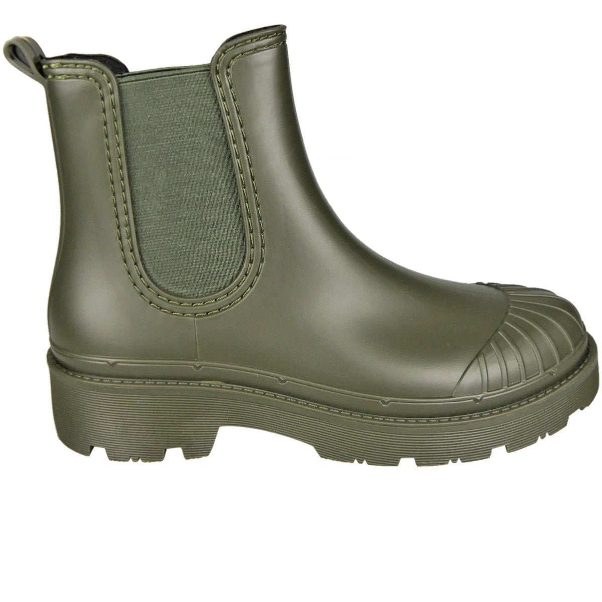 LYDIA Green Chelsea Snow Rain Comfy Grip Waterproof Walking Boots