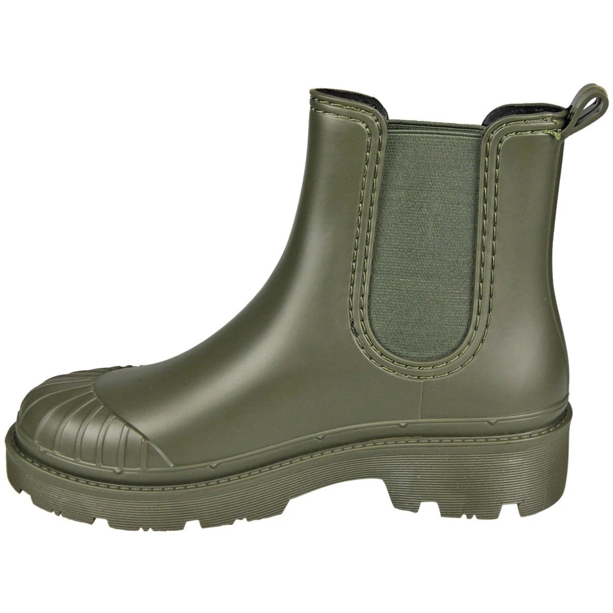 LYDIA Green Chelsea Snow Rain Comfy Grip Waterproof Walking Boots