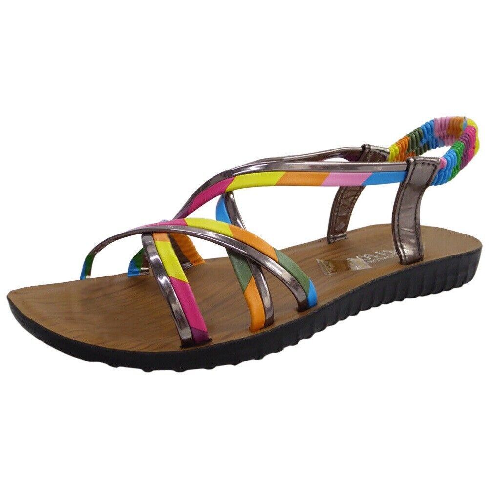 FRANKIE Multi Elastic Light Weight Flats  Sandals