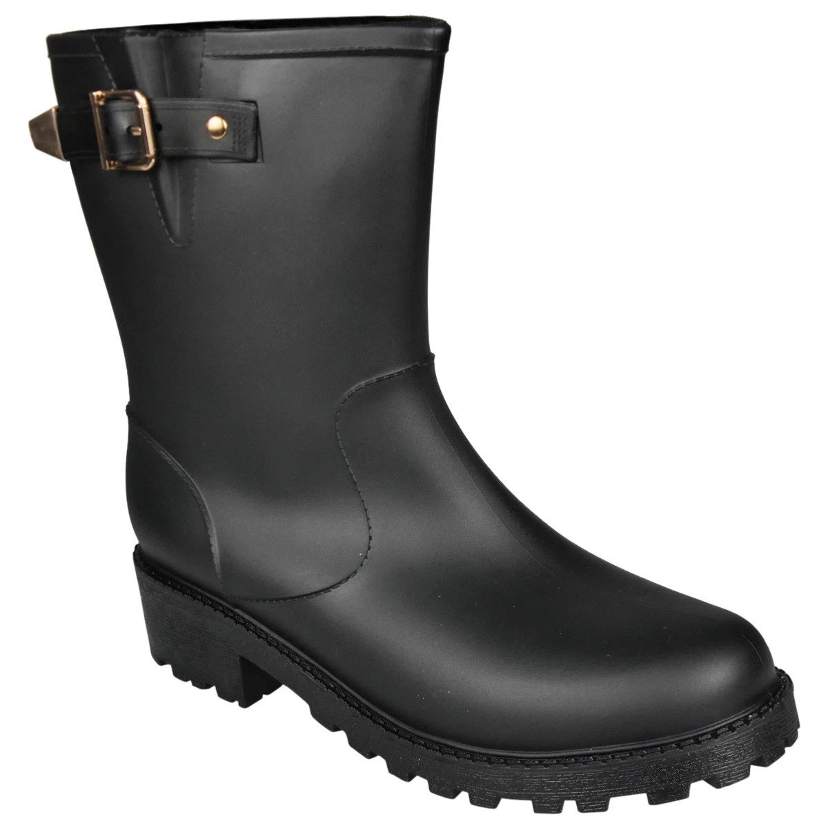 KAMIYYAH Black Snow Rain Wellies Comfy Waterproof Walking Dog Boots