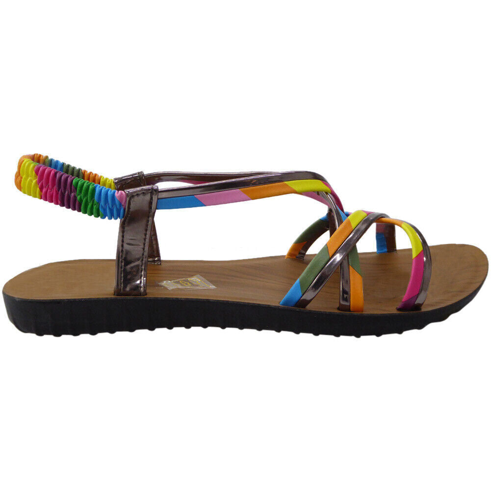 FRANKIE Multi Elastic Light Weight Flats  Sandals