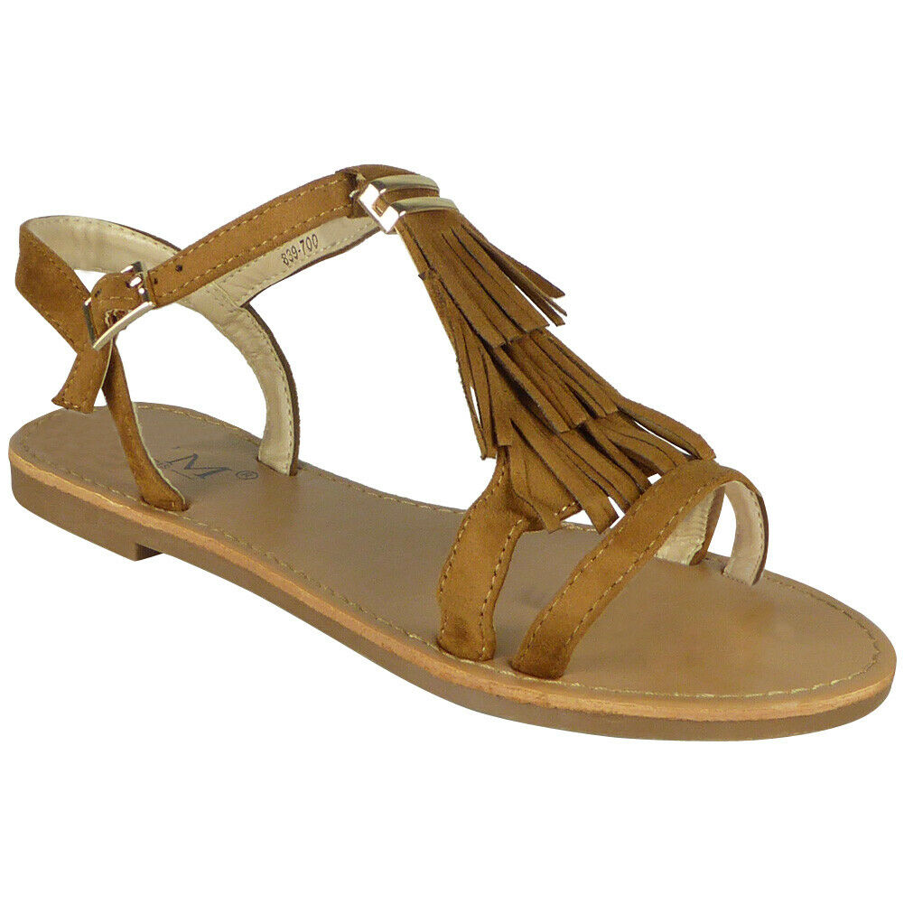 Saige Camel Flat Tassle  Comfy Shoes