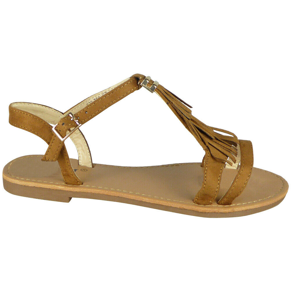 Saige Camel Flat Tassle  Comfy Shoes