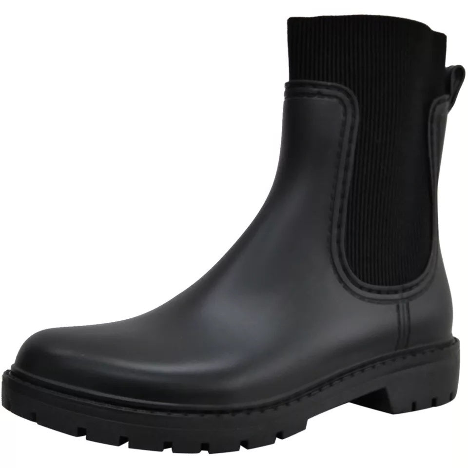 SANIRA New Black Ankle Snow Rain Pull On Boots