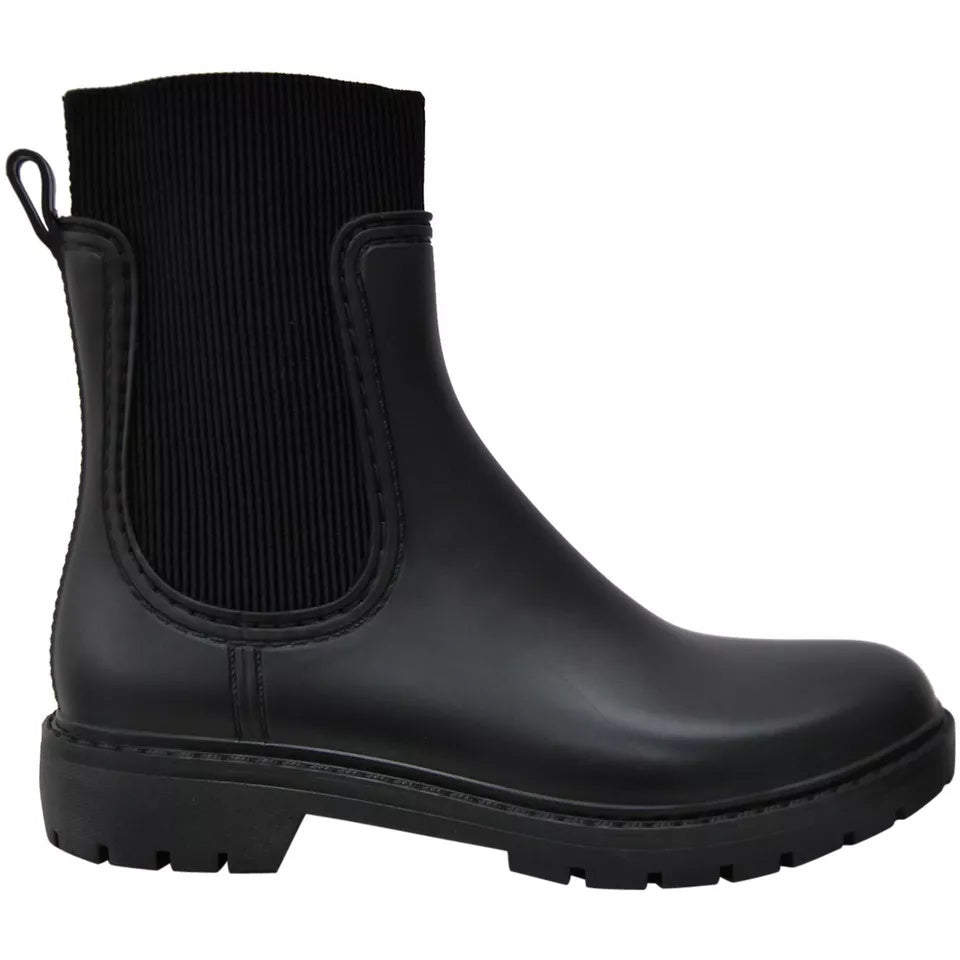 SANIRA New Black Ankle Snow Rain Pull On Boots
