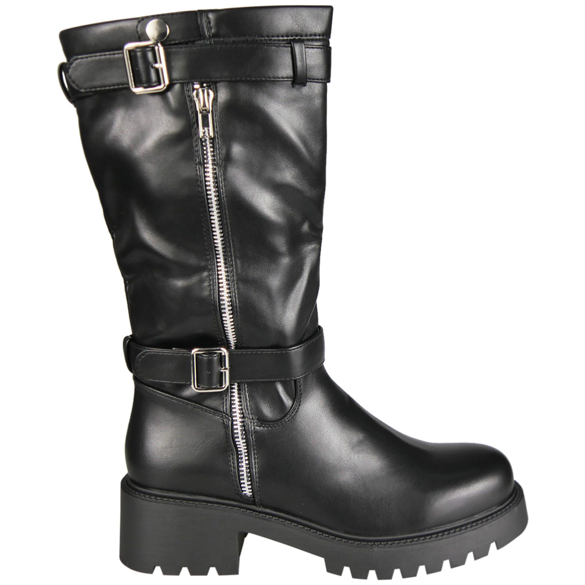 ELLIANA Black Pull On Stretch Comfy Sock Winter Boots
