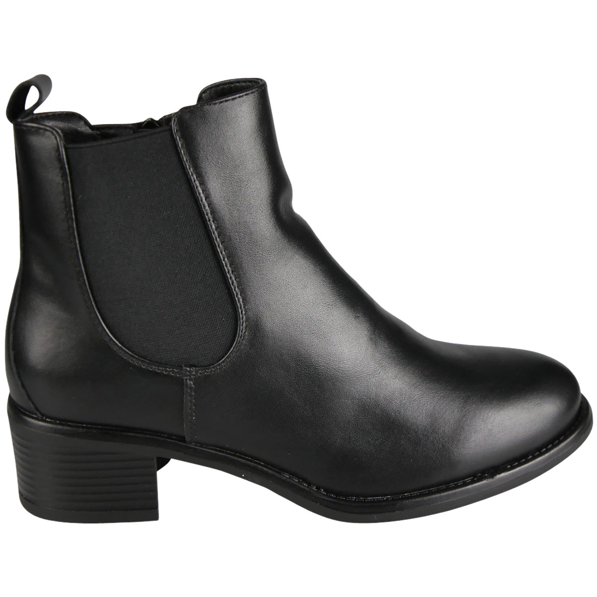HONORA Black Ankle Zip Comfy Grip Warm Lined Boots