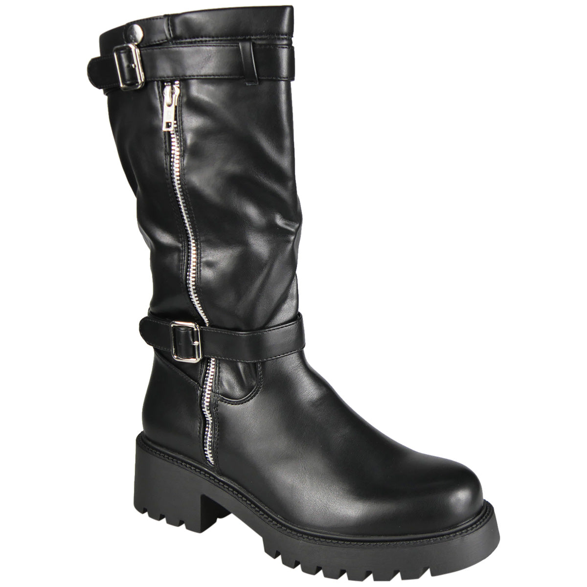 ELLIANA Black Pull On Stretch Comfy Sock Winter Boots