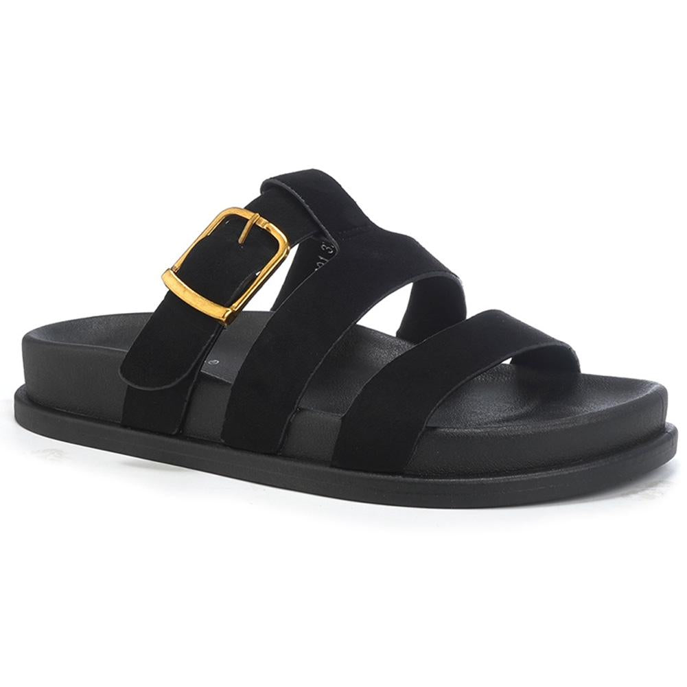 JADE Black Open Toe Comfy Comfort Summer Mules