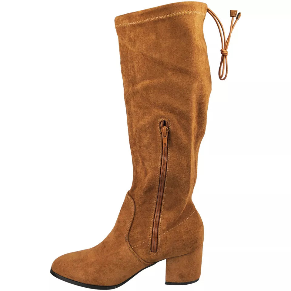 TILLY Camel Wide Fit Winter Zip Boots