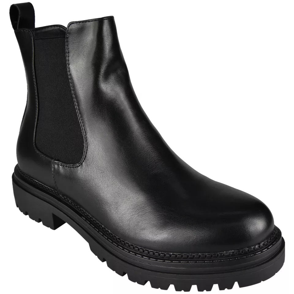 XENIA Black Lined Zip Comfy Ankle Chelsea Boots
