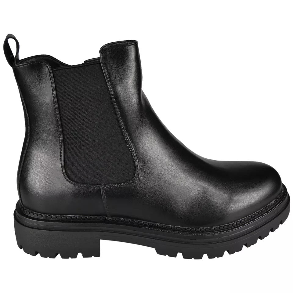 XENIA Black Lined Zip Comfy Ankle Chelsea Boots