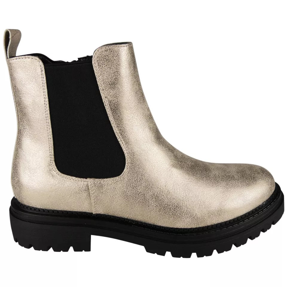 XENIA Gold Lined Zip Comfy Ankle Chelsea Boots
