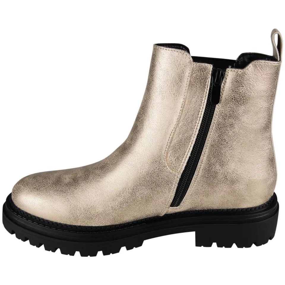 XENIA Gold Lined Zip Comfy Ankle Chelsea Boots