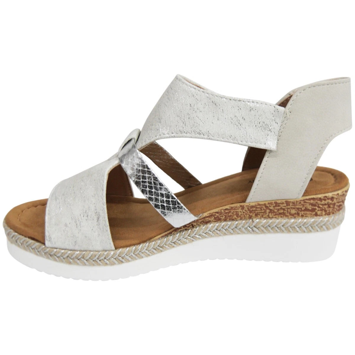 FAMINA White Wedge Hessian Summer Sticky Sandals