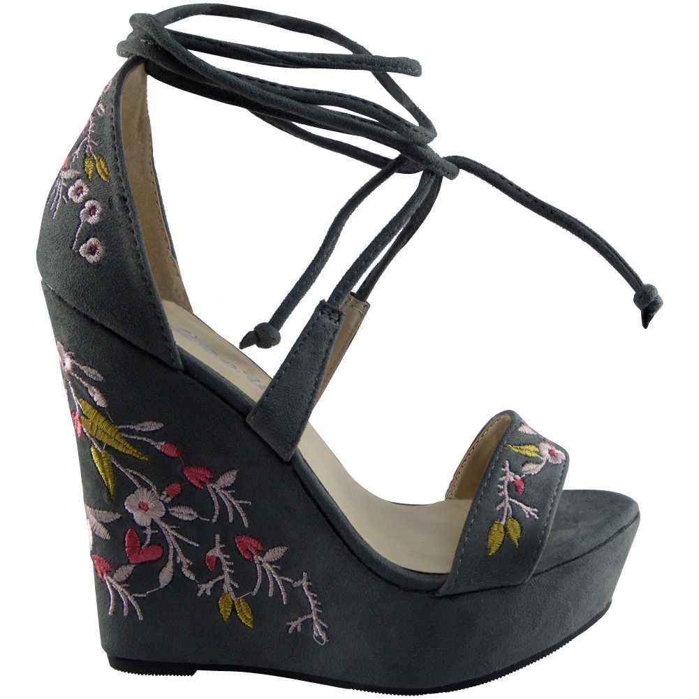 “UNICE” Grey Platform Wedge Shoes
