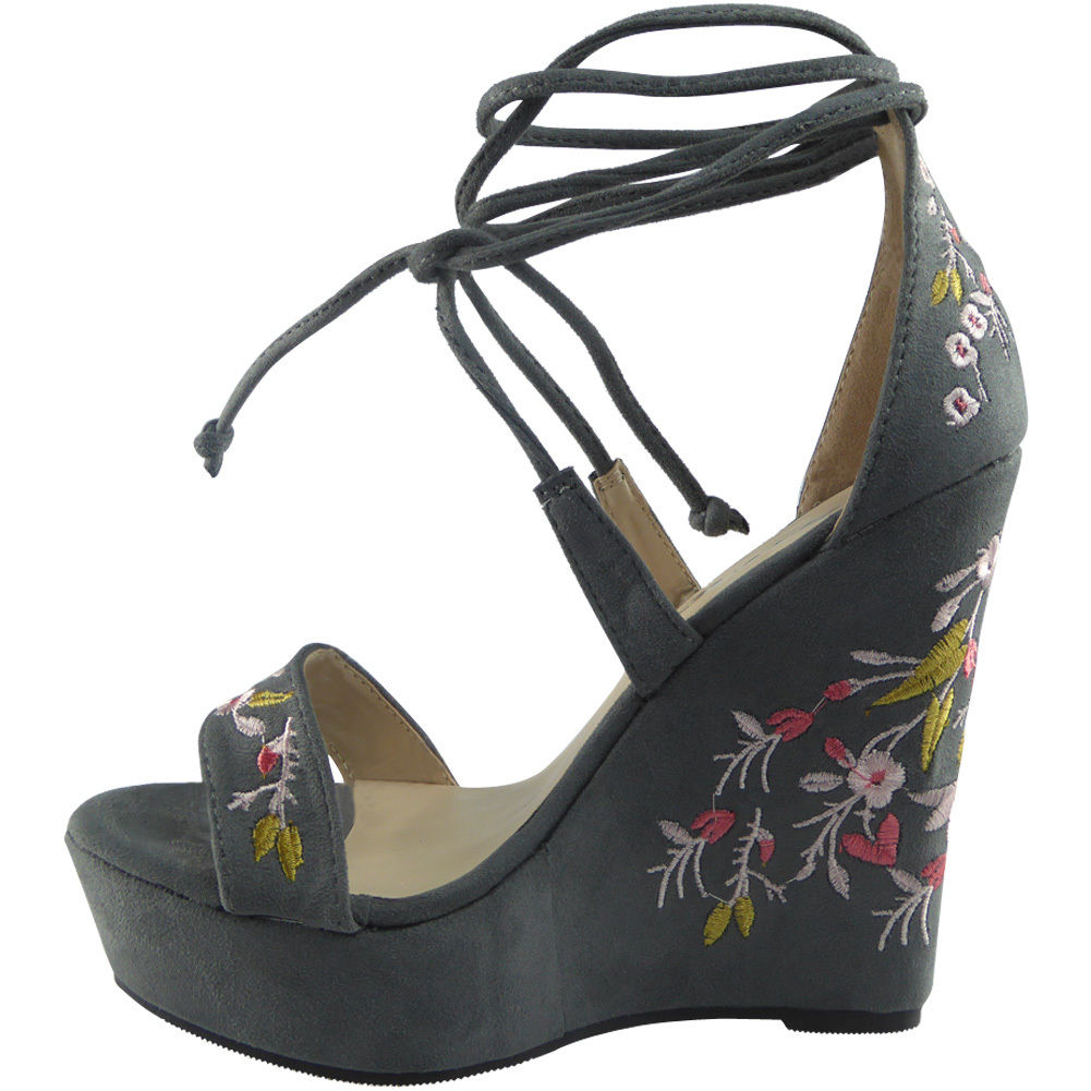 “UNICE” Grey Platform Wedge Shoes