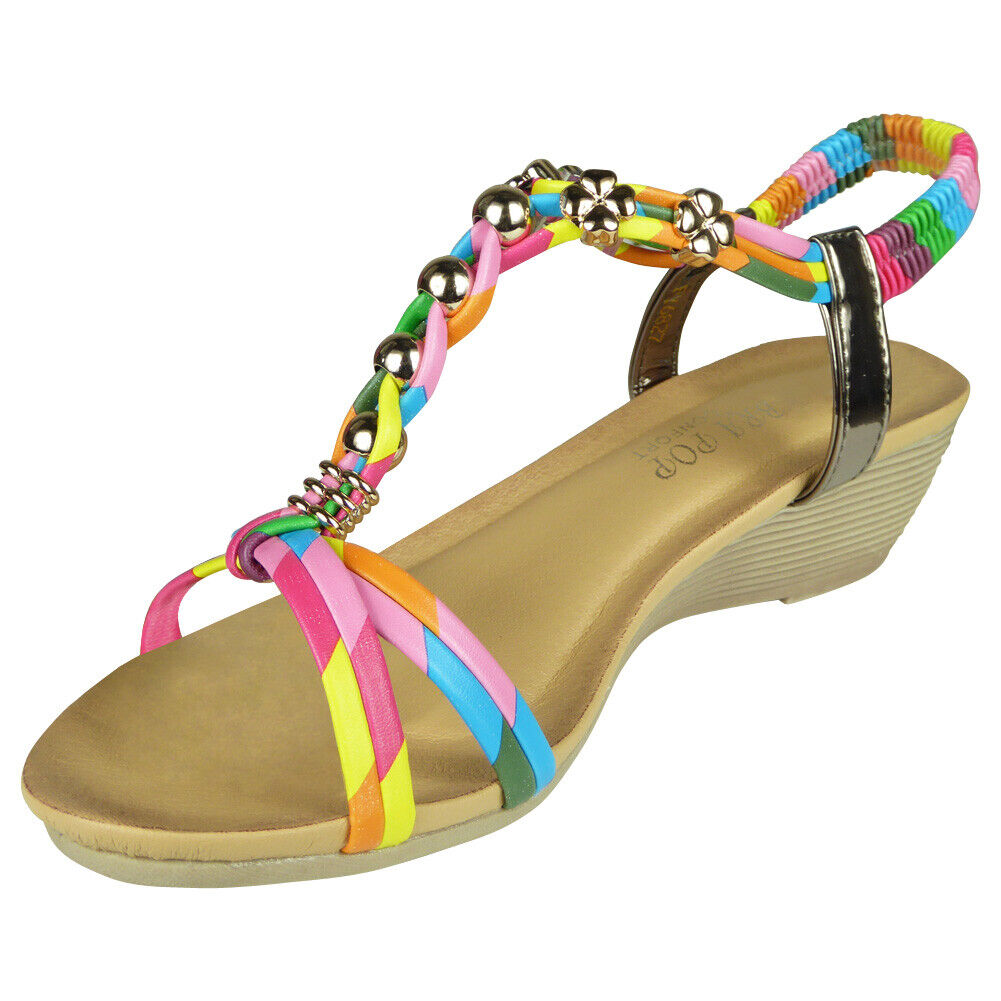 FOSTA Multi Slingback Wedge Summer Sandals
