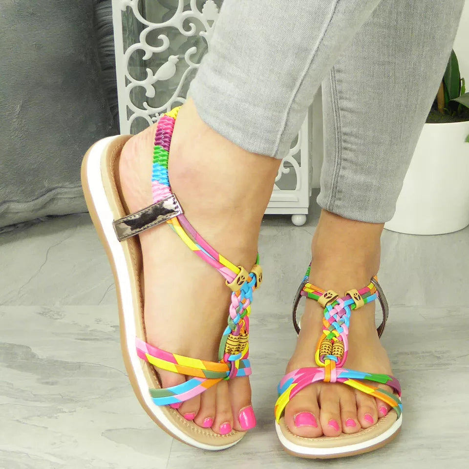 ZOLIE Multi  Strappy Elastic Summer Sandals