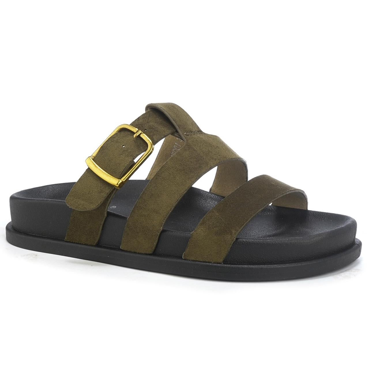 JADE Green Open Toe Comfy Comfort Summer Mules