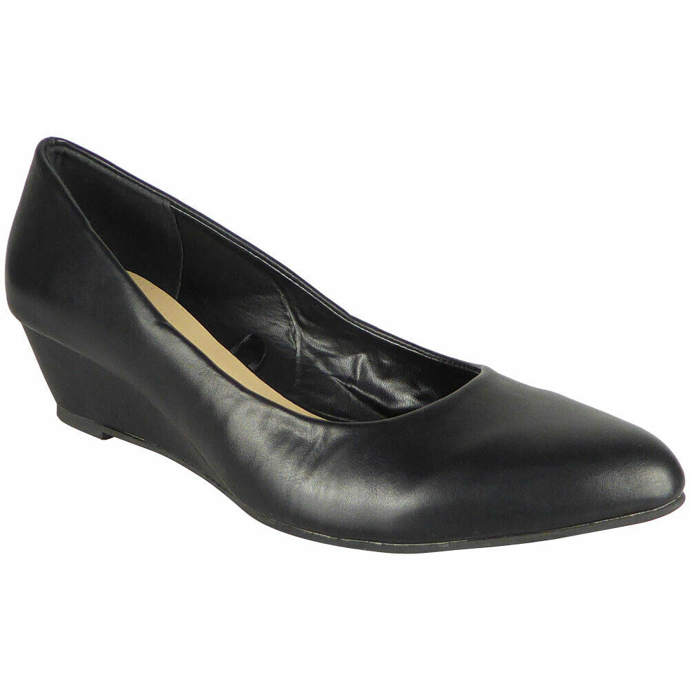 Jimena Black Big Sizes Wedge Court Work Shoes