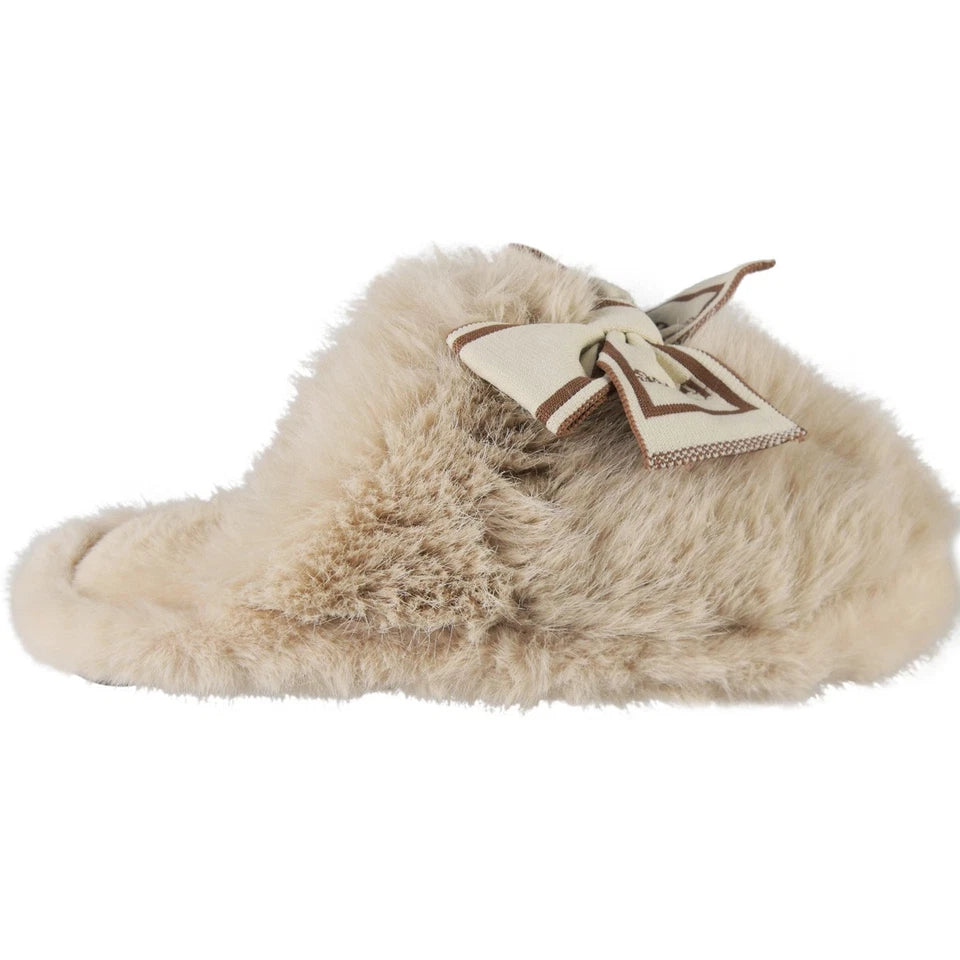 SHAKIRA Apricot Slippers Fluffy Warm Faux Fur Slip On Shoes