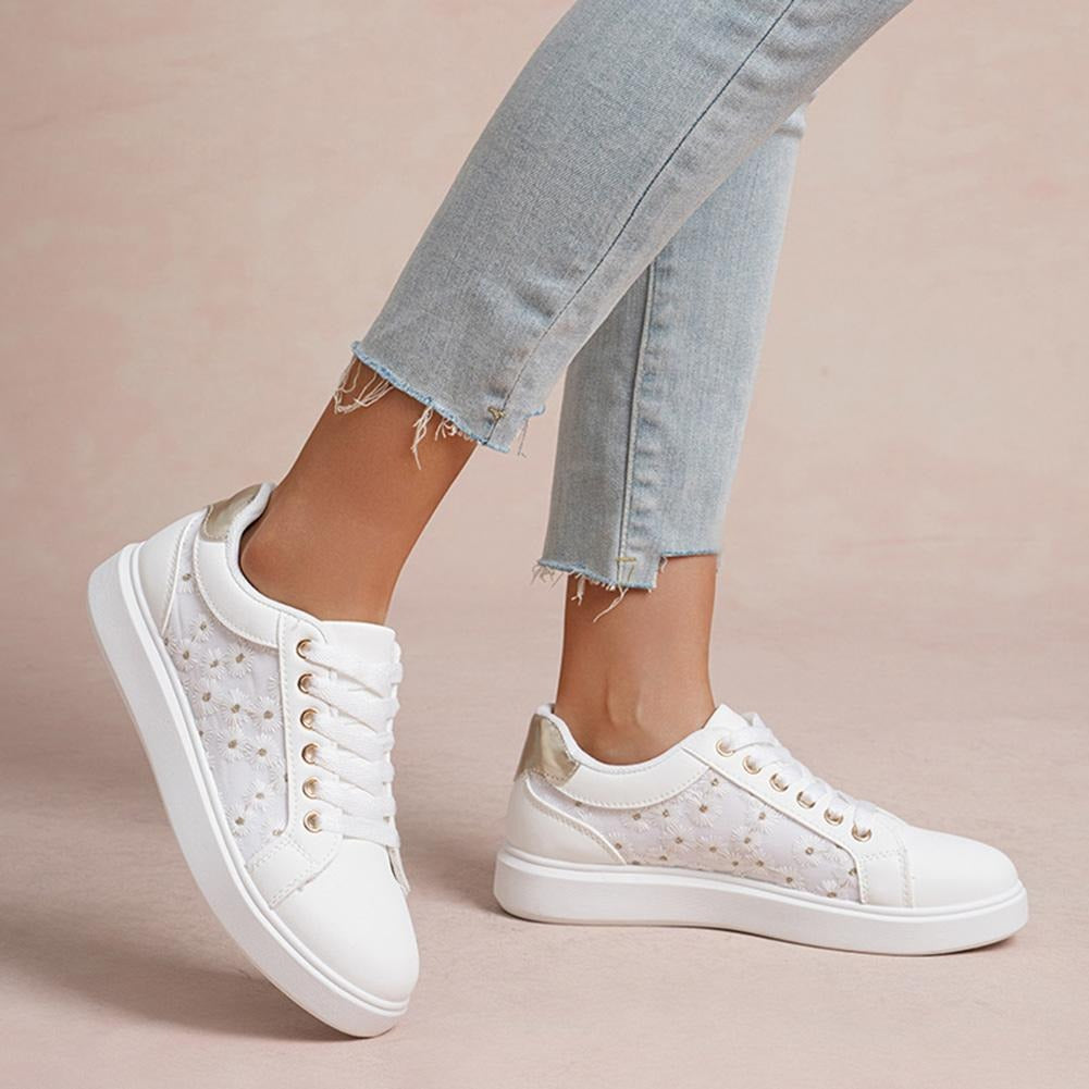 ZURISH White Trainers Mid Top Nubuck Lace Up Shoes
