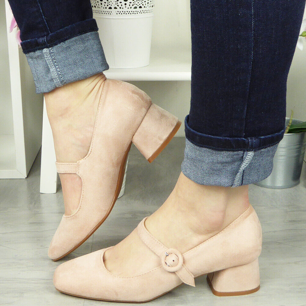 AUTUMN Nude Dance Square Toe Buckle Shoes
