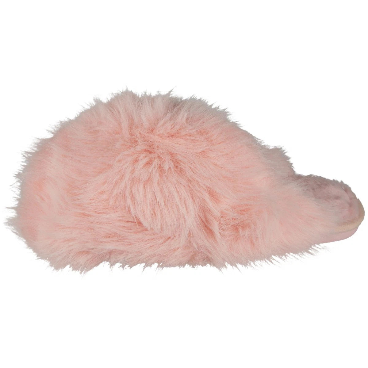 VERA Pink Faux Fur Slip On Closed Toe Comfy  Lined Fluffy Slippers