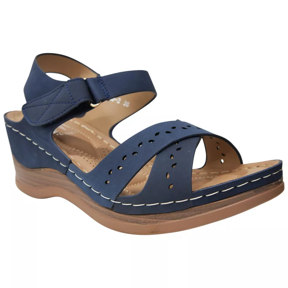 ANITA Blue Wedge Light Open Toe Sandals