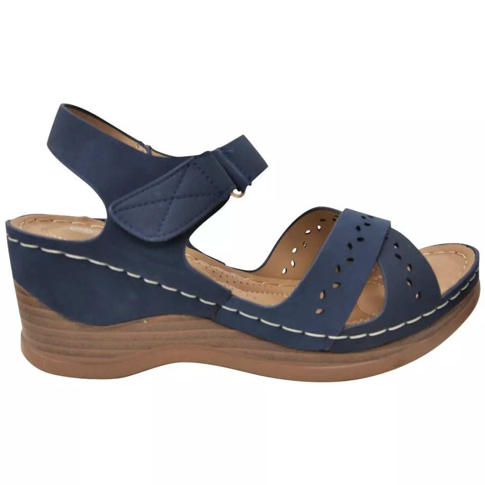 ANITA Blue Wedge Light Open Toe Sandals