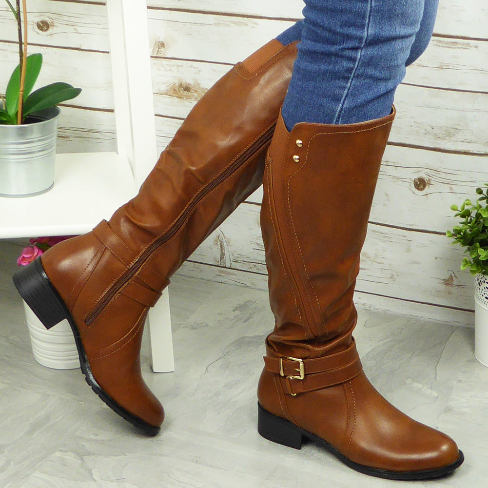 Luz Brown Mid Calf Boots
