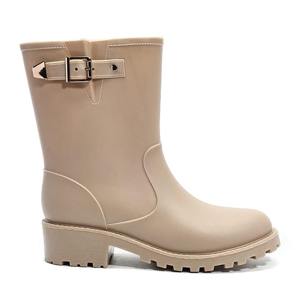KAMIYYAH Beige Snow Rain Wellies Comfy Waterproof Walking Dog Boots