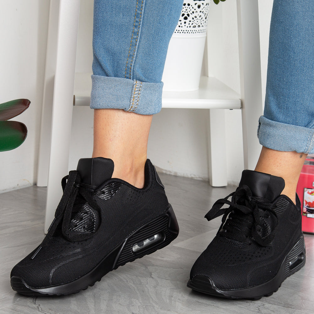 AILEEN All Black Lace Up Trainers