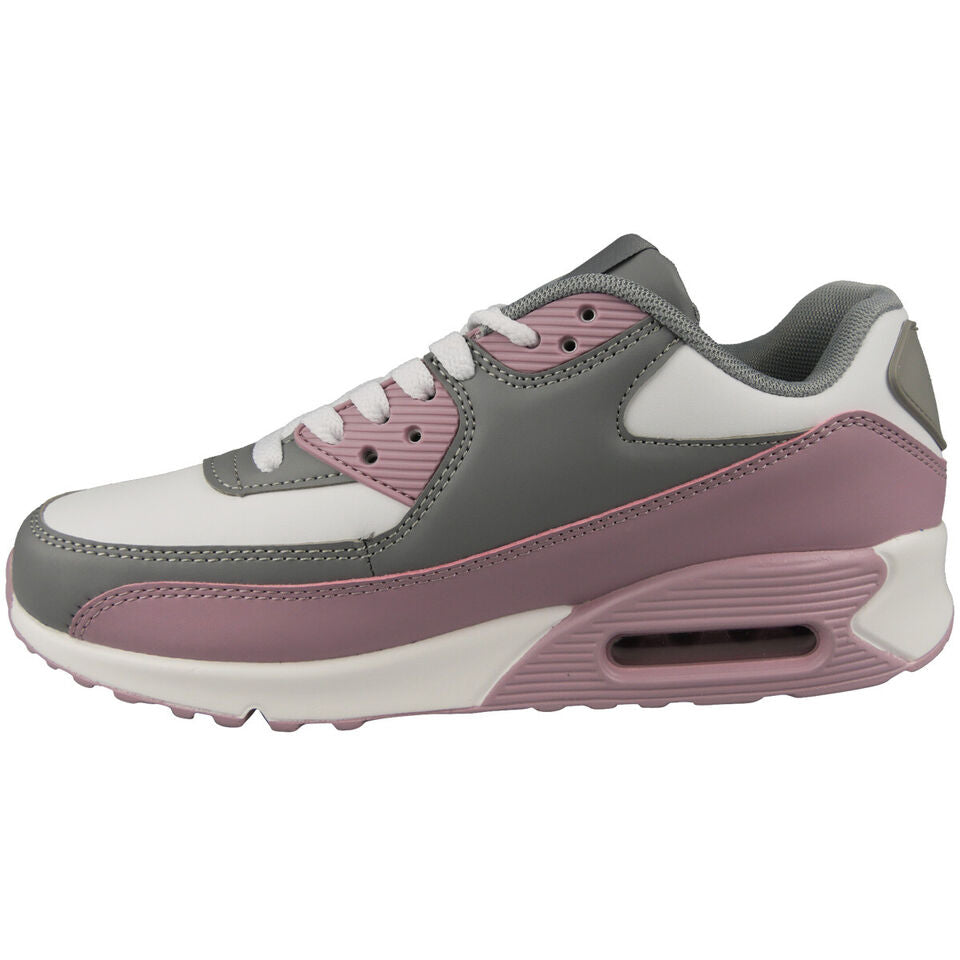 MILANA Purple Grey Lace Up Comfy Gym Trainers