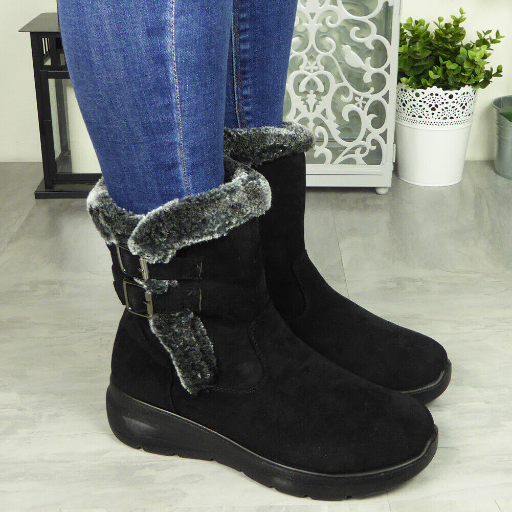 ROBYN Black Winter Casual Fleece Lined Shoes