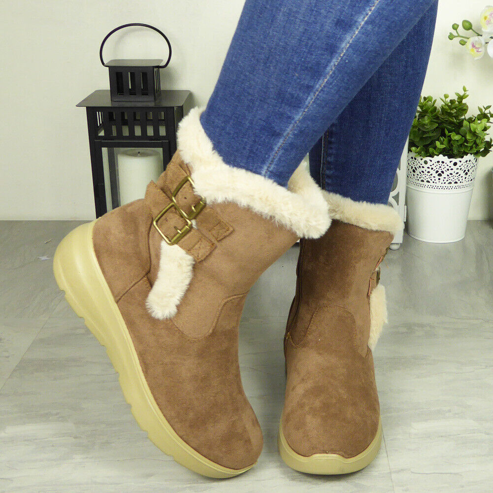 ROBYN Brown Winter Casual Fleece Lined Shoes