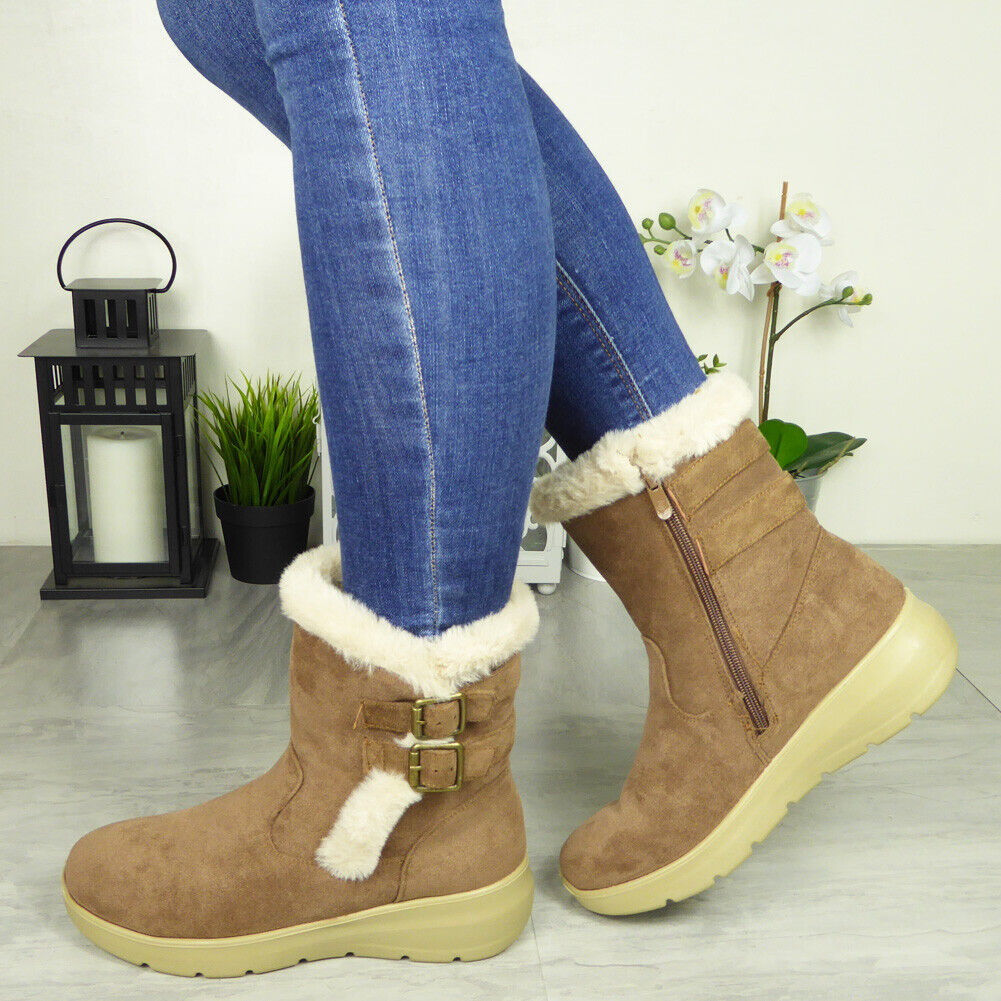 ROBYN Brown Winter Casual Fleece Lined Shoes