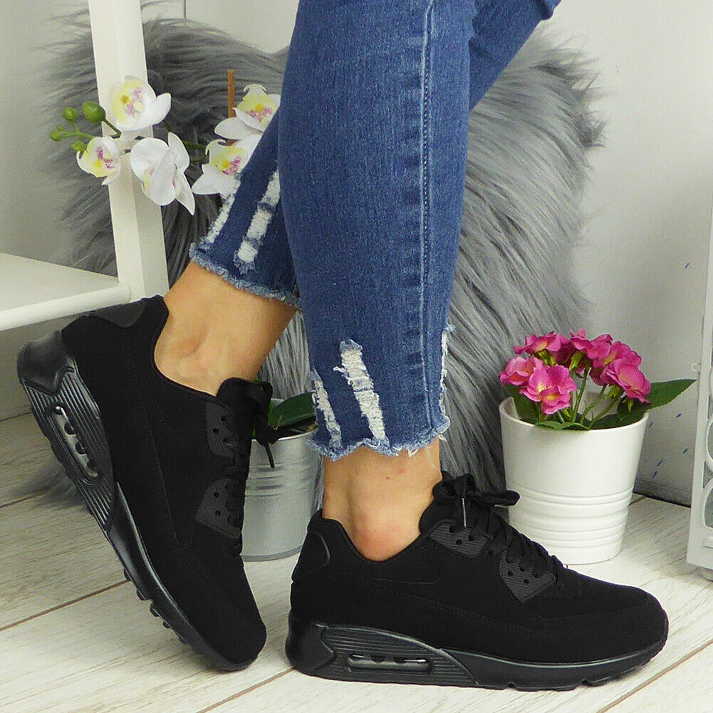 AILEEN All Black Lace Up Trainers
