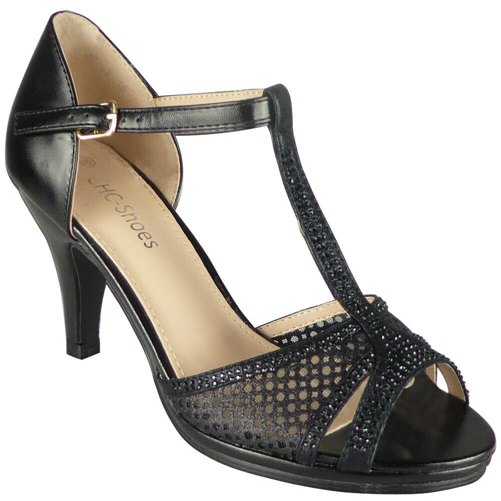 Kimora Black Peeptoe Wedding party Sandals